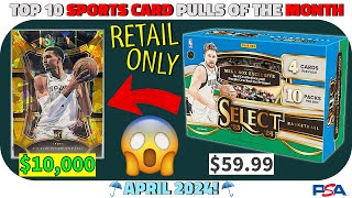 A $10,000 PULL FROM A MEGA BOX!  | Top 10 *RETAIL* Sports Card Pulls of the Month: April 2024 ☔