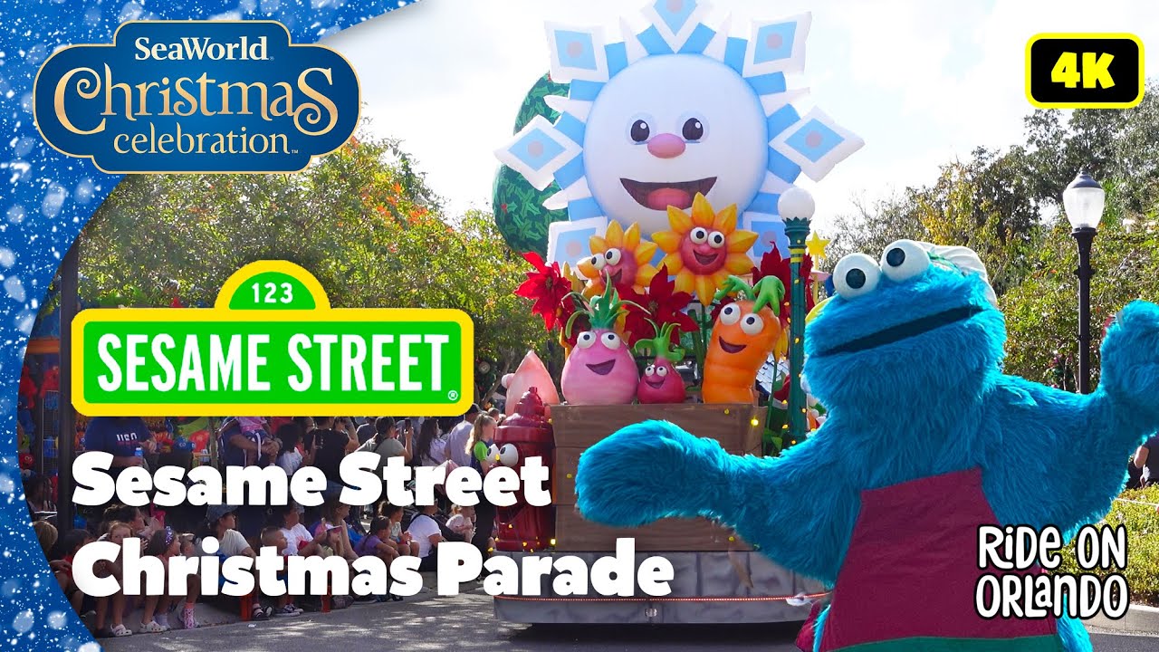 Рождественский парад «Улица Сезам» 2023 в SeaWorld Orlando — полный парад в формате 4K