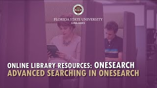 Advanced Searching in OneSearch