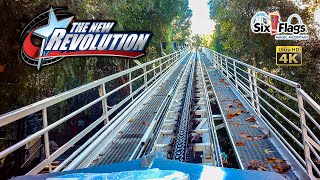 2024 The New Revolution Roller Coaster On Ride Front Row 4K POV Six Flags Magic Mountain