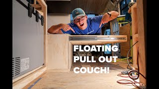 Building The Ultimate Couch In Our Shuttle Bus Conversion! Framing Kitchen CabinetsSkoolie Ep 46