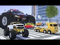 Fire Truck Frank Helps Taxi | Monster Truck was Eaten by an Alien | (WCH) Police Truck Cartoon