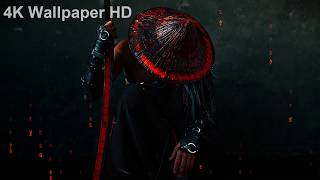 Full Moon Night Ronin Shadow Blade 🌕🥷⚔️ | Anime Live Wallpaper 4K Ultra HD | 1 Hour Loop