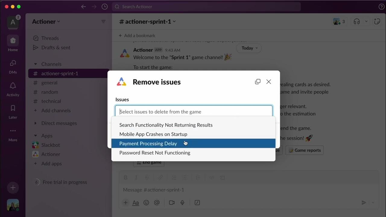 Add and remove issues in Slack (Planning poker) YouTube