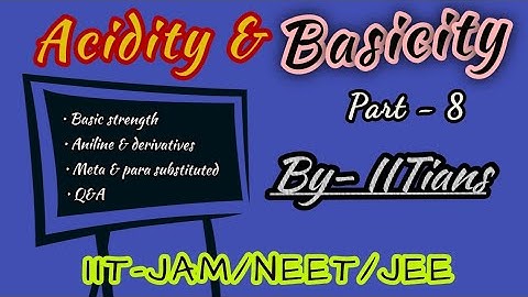 Basicity of meta & para substituted Aniline|Aniline derivatives|Q&A|ACS