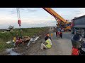 Massive Recovery!! 2020 Heavy Crane Truck Accident - Crane Collapse, ឡានស្ទួច P&H 50ton ក្រឡាប់