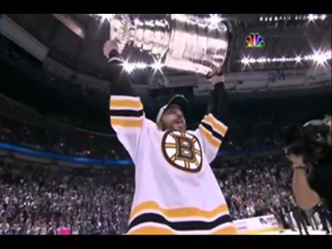 Milan Lucic lifts the Stanley Cup in Vancouver BC