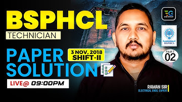 BSPHCL Technician Previous Year Paper Solution Part-02 by Raman Sir, BSPHCL 2018 Previous Year Paper