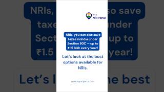 NRIs  save taxes in India under section 80C ! #nris #shortsfeed #ashortaday #trending #itr #80c