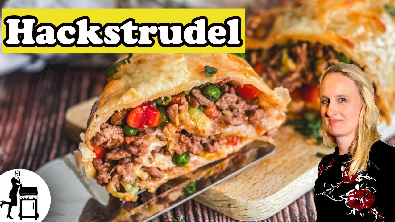 Hackstrudel | Blätterteig mit Hackfleisch | Die Frau am Grill