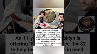 Brooklyn kid gives $2 advice to feed his classmate. Pure heart! ❤️#Kindness #Hero #Community