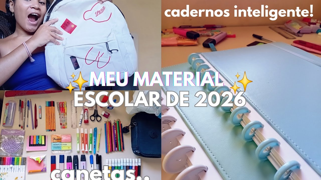 MEU MATERIAL ESCOLAR DE 2026 COMPLETO! ✨️🏫📚