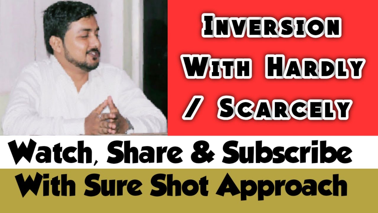 Inversion of Adverb with Hardly/ Scarcely - YouTube