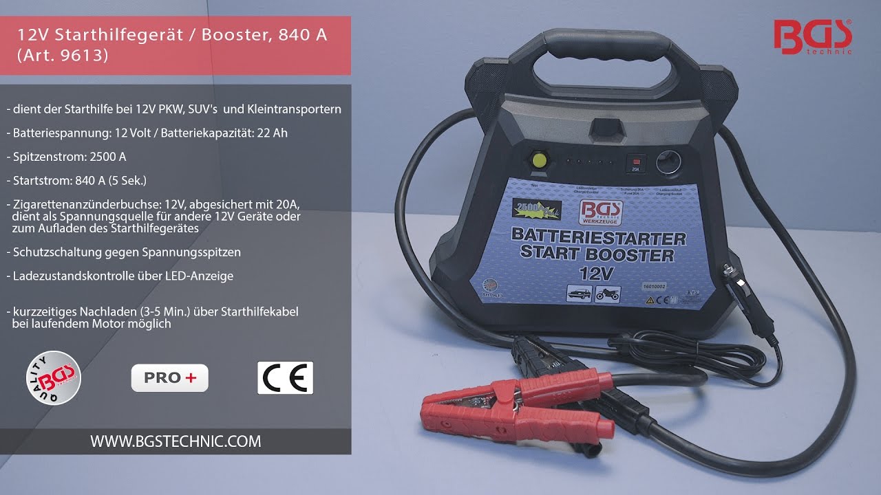 12V Starthilfegerät / Booster, 840 A (Art. 9613) 