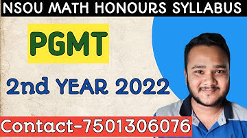 Netaji Subhash Open University Pg 2nd year math syllabus 2022/nsou pgmt part 2 syllabus/math series