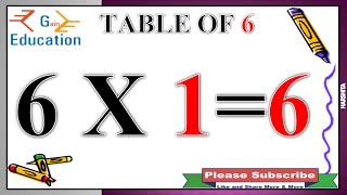 Table of 6 || Time table of 6 || Table of six || Learn multiplication table of 6