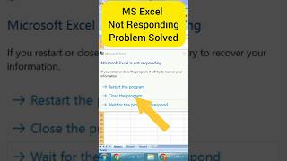 MS Excel not responding problem solved #tipsandtricks #techtips #techshorts #tech #shorts #msexcel