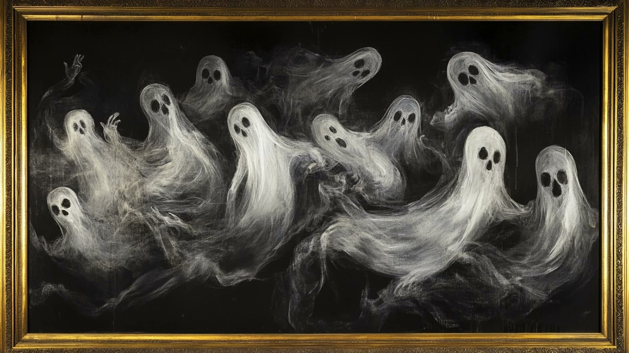 Perfect Framed Ghost Painting for Halloween Party Background | 2hr Vintage Frame TV Art Screensaver