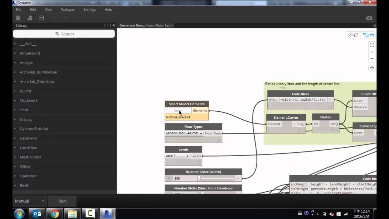 Use Dynamo to generate ramp from floor and center line in Revit - YouTube