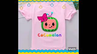Cocomelon print tee-shirt/cap/girlsdress:for birthday