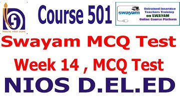 Swayam MCQ test week14 course 501, all questions solved