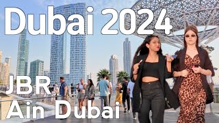 Dubai [4K] Beautiful JBR, Ain Dubai Walking Tour 2024 🇦🇪