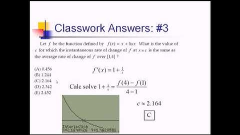 Mean Value Theorem: Problem Set #2