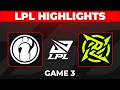 IG vs NIP Highlights Game 3 | LPL 2026 Playoffs | Invictus Gaming vs Ninjas in Pyjamas