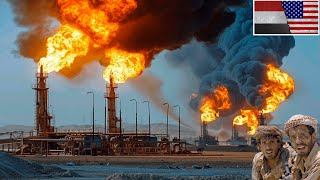 US Apaches rain fire on Houthi oil! Yemen refinery attack burns millions of liters of Tehran's oil!