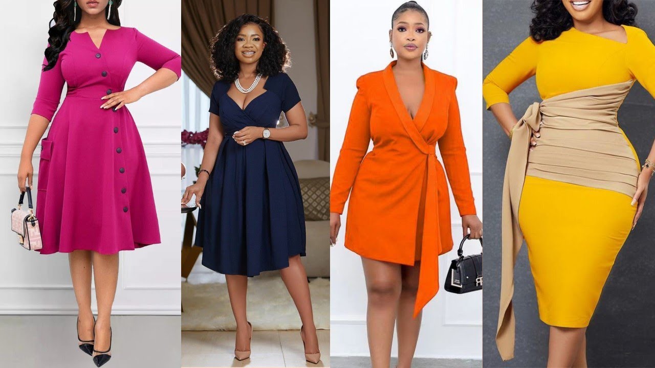 NEW OFFICE\COOPERATE WEARS😍 Fashionable Fitted Gown Designs For Working ...