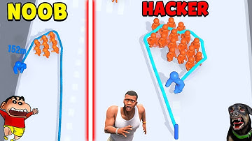 SHINCHAN KILL HUNDREDS OF PEOPLE WITH A ROPE IN SQUEZE THEM ALL | NOOB VS PRO VS HACKER