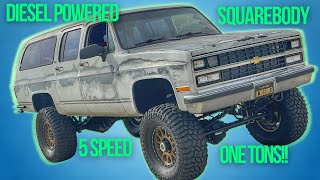 INSANE Suburban Build!  Diesel Powered Beast on 38s