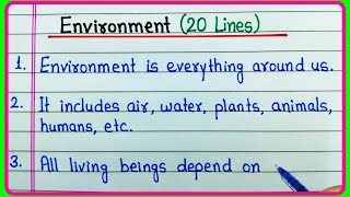 20 lines on Environment essay | 20 lines essay on Environment in English | World Environment Day