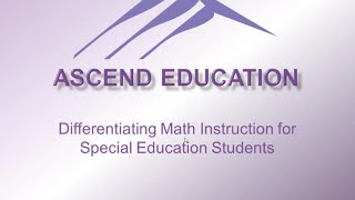 Differentiating Math Instruction for Special Education Students