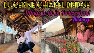 Swiss 🇨🇭 | Lucerne Wooden Bridge | Chapel Bridge | Wandering Places to visit in Switzerland | 4k