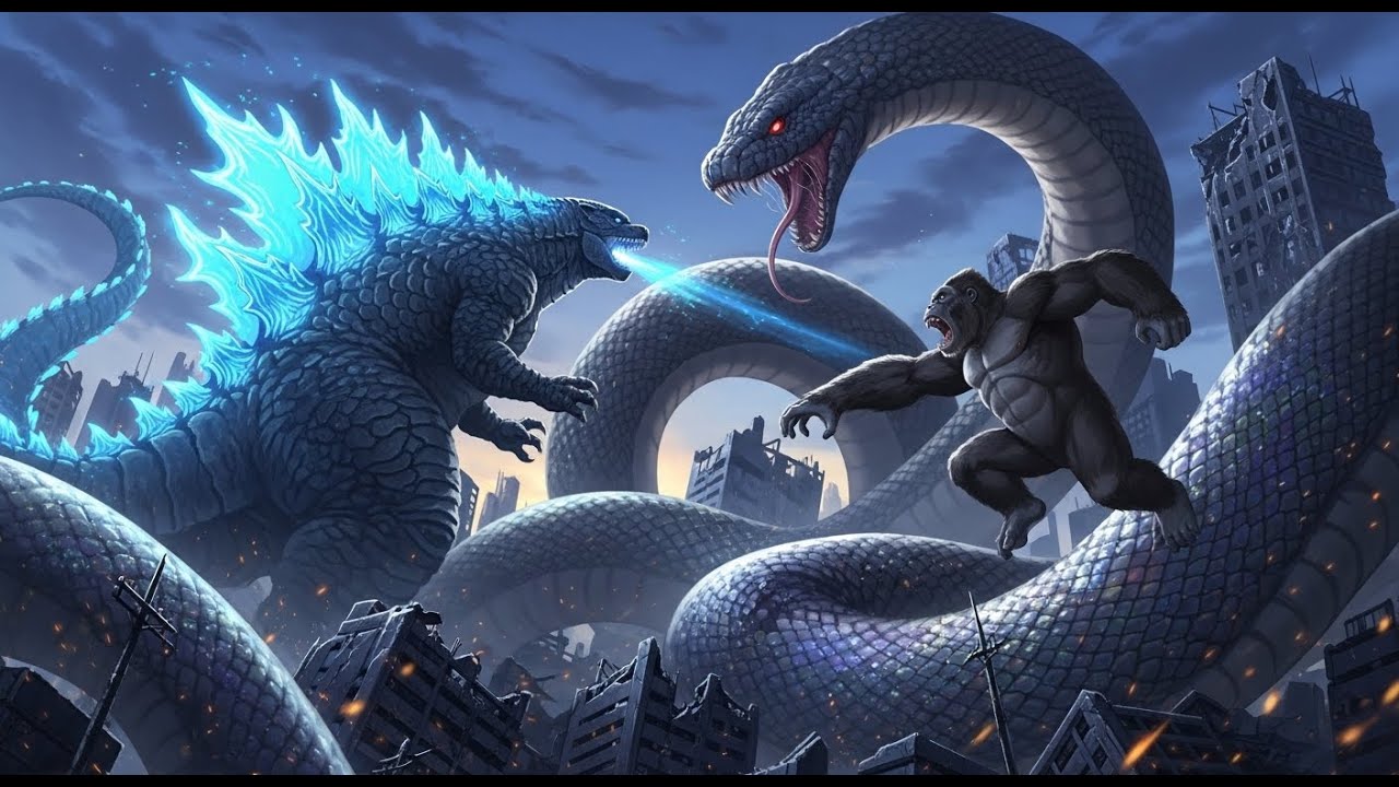 KING KONG & GODZILLA vs GIANT TITAN SNAKE | The Ultimate Showdown