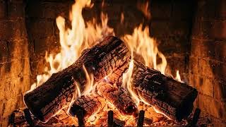 Rustic Fireplace 4K with Crackling Logs in Cozy Ambience for Deep Sleep and Soft Relaxation