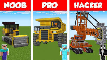 Minecraft NOOB vs PRO vs HACKER: EXCAVATOR HOUSE BUILD CHALLENGE in Minecraft / Animation
