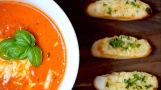 Best Roasted Tomato Soup Ever with Crostini (Easy Recipe)