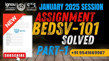 Hindi BEDSV 101 assignment Jan 2025 | IGNOU assignment | BEDSV 101 solved assignment 📚 | #Ignou news