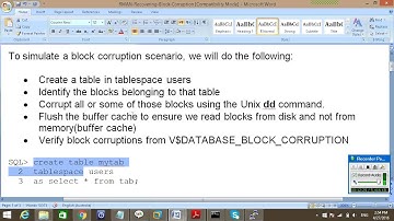 Recovery Scenario5 BLOCK CORRUPTION