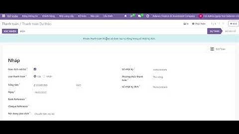 Hướng dẫn module kế toán - Chuyển tiền nội bộ giữa các tài khoản ngân hàng - Phần mềm ERP odoo
