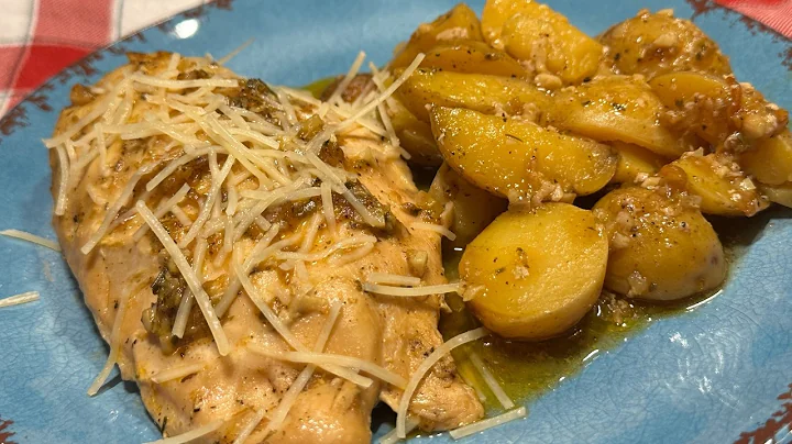 Slow Cooker Garlic Parmesan Chicken and Potatoes | Simple Crockpot Recipe