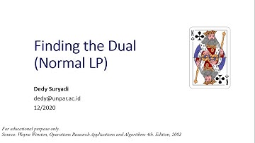 Week11.1 Finding the Dual