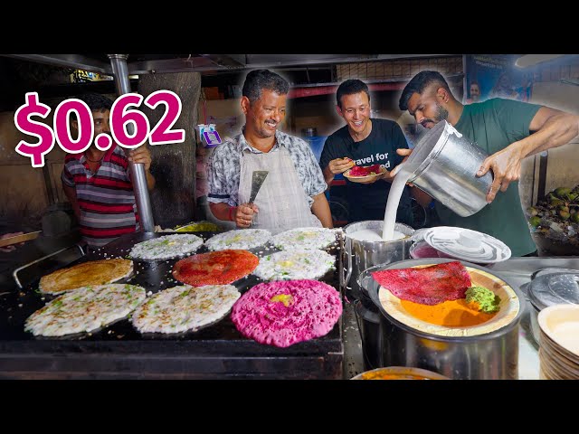 $1 Indian Street Food - CHEAPEST and Best Food in Bengaluru, India!! class=