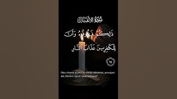 سورة الأنفال ذالكم فذوقوا وان للكافرين عذاب النار الاية ١٤