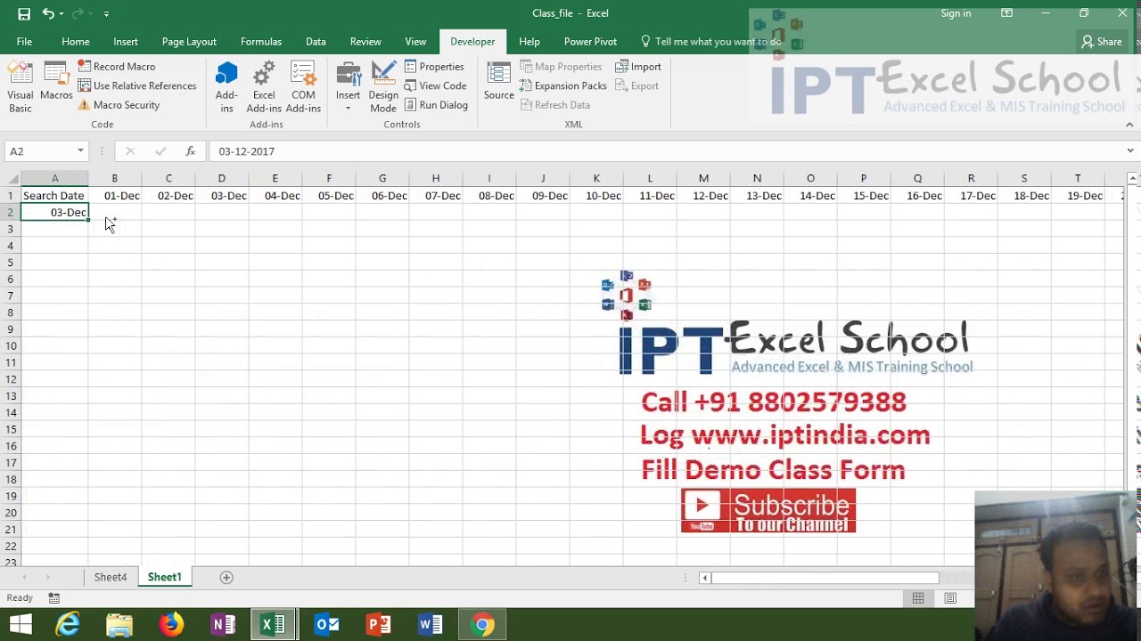 search form with vba in excel 2016