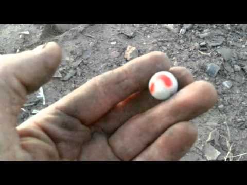 dry-blowing-100-year-old-rubbish-dump-for-marbles,-coins-and-relics---rare-1918-silver-sixpence