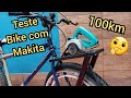 TESTE bicicleta elétrica com makita serra mármore   TEST electric bike with makita marble saw