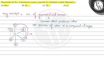 Theoritically the No. of geometrical isomers expected for octahedra...